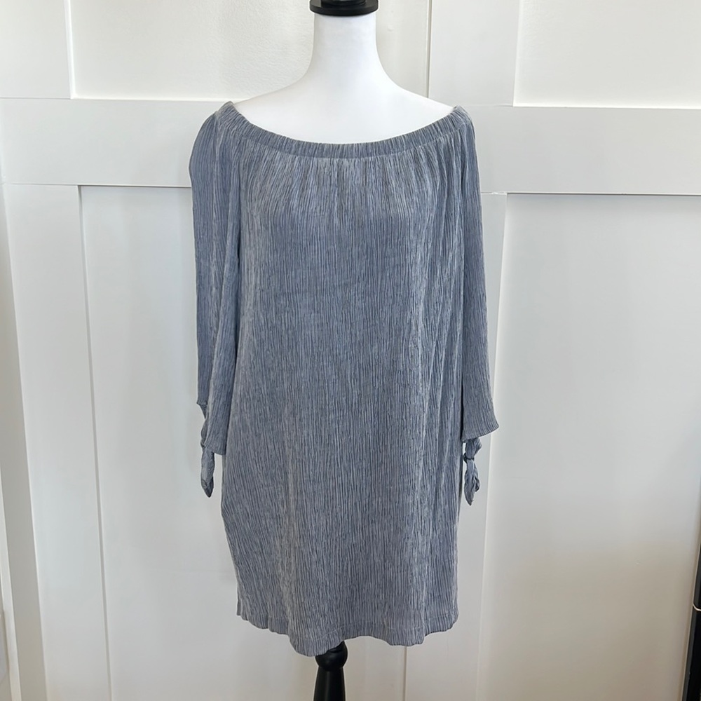 Spirit of Grace off the shoulder above the knee dress.
